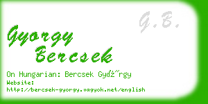 gyorgy bercsek business card